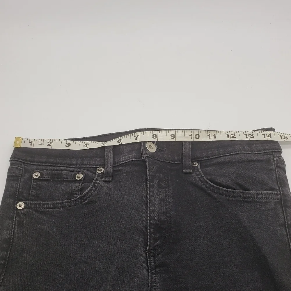 Rag & bone women US 29 black jeans ankle skinny raw hem zipper fly Modal blend